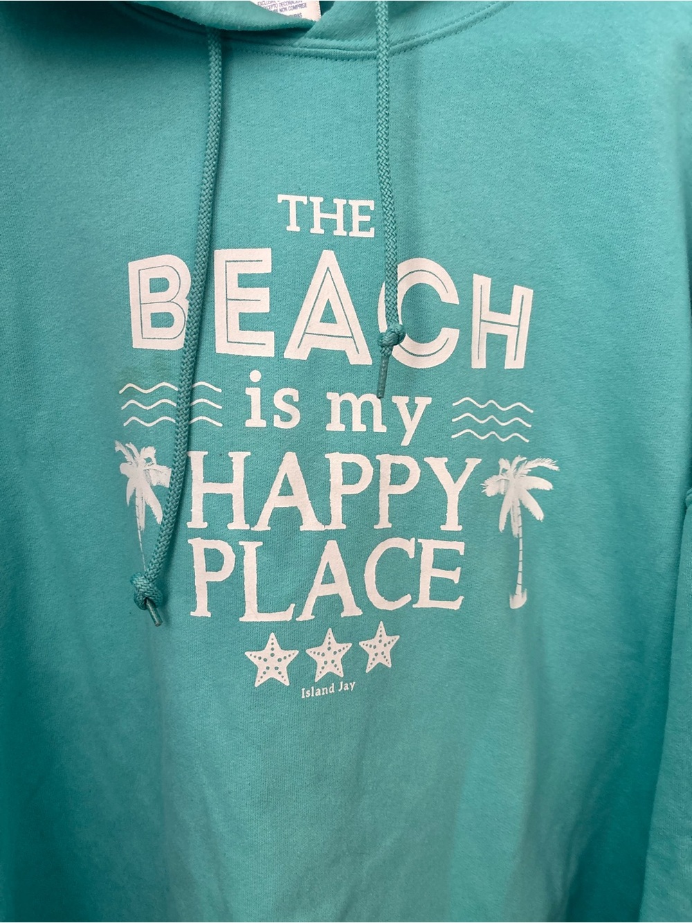 Jerzees Teal Pullover Hoodie with Drawstring - Picture 3 of 4